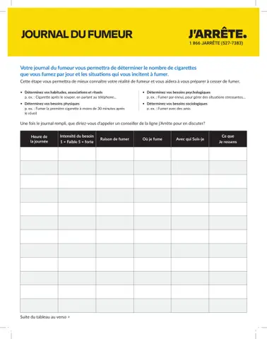 Aperçu du Journal du fumeur (1 de 2)